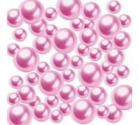 TYEQWT 150 Pcs Faux Pearl, Floating Pearls Beads for Vase Filler, No Hole Gloss Pearl Mixed Sizes, Plastic Loose Beads, for DIY Jewelry, Floating Candle, Vase Centerpcs, 8/14/20mm (Pink and Purple)