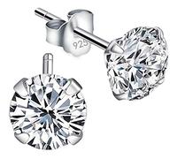 TYERY S925 Silver Earrings, Diamond-Studded Fashion Simple and Personality Small Earrings, Mini Earrings for Men and Women925 Silver, 7mm
