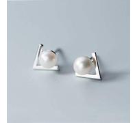 TYERY S925 Silver Earrings, Female Korean v Beads Synthetic Pearl Earrings, Temperament Lovely Earrings, Jewelrypearl white, 925 silver