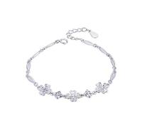 TYERY S925 Sterling Silver Bracelet Accessories Two-Tone Petal Bracelet Women's Jewelry Silver, 925 Silver