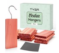 TYGA 10 Cedar Wood Hangers 100% Natural Moth Repellent