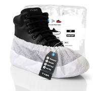 TYGA 80 Pieces Waterproof Reusable Shoe Covers - Heavy Duty Non-Slip and Long-Lasting CPE/PP Overshoes Protector for Hospital, Lab Cleaning, House Floor, Carpet - Keep Sole Protected and Tidy - White