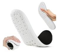 TYGA Breathable Memory Foam Insoles, Comfort, Super Soft Shoe Inserts, Shock Absorption for Shoes, Trainers, Sneakers, Work Boots, Sports (Black, White) (UK 9-9.5)