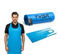 TYGA Disposable Aprons on a Roll, Blue, Pack of 200 | Easy Dispense Roll Design, Water-Resistant, Disposable Aprons, Suitable For Cleaning & Kitchen Tasks, For Everyday Use,