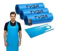 TYGA Disposable Aprons on a Roll, Blue, Roll of 200, Pack of 3
