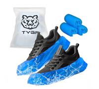 TYGA Disposable Shoe Covers, 30 Pack Blue Overshoes, Waterproof & Anti-Slip Plastic Boot Covers, Dustproof Floor & Carpet Protectors, One Size Fits Most