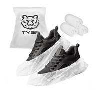 TYGA Disposable Shoe Covers, 30 Pack White Overshoes, Waterproof & Anti-Slip Plastic Boot Covers, Dustproof Floor & Carpet Protectors, One Size Fits Most