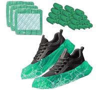 TYGA Disposable Shoe Covers, 300 Pack Green Overshoes, Waterproof & Anti-Slip Plastic Boot Covers, Dustproof Floor & Carpet Protectors, One Size Fits Most