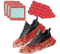 TYGA Disposable Shoe Covers, 300 Pack Red Overshoes, Waterproof & Anti-Slip Plastic Boot Covers, Dustproof Floor & Carpet Protectors, One Size Fits Most