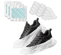 TYGA Disposable Shoe Covers, 300 Pack White Overshoes, Waterproof & Anti-Slip Plastic Boot Covers, Dustproof Floor & Carpet Protectors, One Size Fits Most