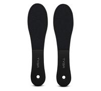 TYGA Foot Scrubber and Foot Buffer - Course & Fine Double-Sided Foot Rasp for Wet and Dry Use - Effective Dead Skin Remover for Cracked Feet (Black) (2 Pack)