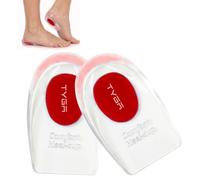 TYGA Gel Heel Pads for All-Day Foot Comfort, Silicone Cushion Support for Everyday Wear, Soft Impact Absorption, Pressure Relief Design, Small, Red, Pack of 2