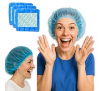 TYGA Mob Caps Hair Nets for Kitchen & Catering Use, Non-Woven Spun Polypropylene, Pleated Hair Covers, Double-Stitched Elastic, 52 cm Stretched Fit, Latex-Free, (Blue), (Pack of 300)