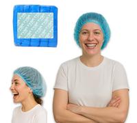 TYGA Mob Caps Hair Nets for Kitchen & Catering Use, Non-Woven Spun Polypropylene, Pleated Hair Covers, Double-Stitched Elastic, 52 cm Stretched Fit, Latex-Free, (Blue) (Pack of 100)