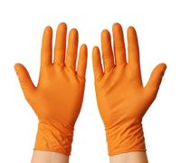 TYGA Orange Nitrile Diamond Pattern Gloves Disposable, Heavy Duty, Latex Free Nitrile Gloves for Cleaning, Automotive, DIY, Catering & General Use, Extra Large (Pack of 90)