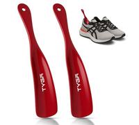 TYGA Shoe Horns, Snap-Proof Shoehorns, Flexible Strong Plastic (19cm) (2pk) (Red)