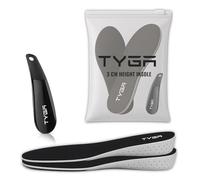 TYGA Shoe Insole Height Increasing, Soft Breathable Orthotic Sports Replacement Insoles for Men and Women + Free Shoe Horn (Size UK 3.5 - UK 9) (3CM)