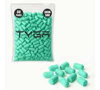 TYGA Soft Foam Earplugs, 60 Pairs, 38dB SNR, High Noise Cancelling for Sleeping, One Size for Snoring, Studying, Travel, Motorcycle, Loud Noise Ear Plugs (Mint Green)