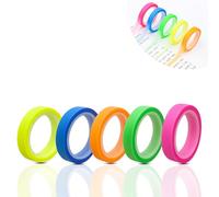 TYGA Store Sticky Highlighter Tape & Transparent Sticky Tabs - Removable Neon Index Strips for University Essentials, Students & Teachers, Class & Office Note Taking - (Pack of 5)