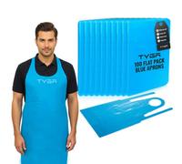 TYGA Store Tyga Disposable Polythene Aprons, Ppe Aprons Disposable, Single Use Throw Away Waterproof Aprons For Adults, Blue Flat Pack (1000)
