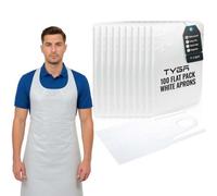TYGA Store Tyga Disposable Polythene Aprons, Ppe Aprons Disposable Single Use Throw Away Waterproof Aprons For Adults, White Flat Pack (1000)