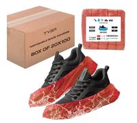 TYGA Store Tyga Disposable Shoe Covers, Cpe Plastic, Anti Slip, Dust Proof, Waterproof Overshoes, Red (Pack Of 2000 (20 X 100))