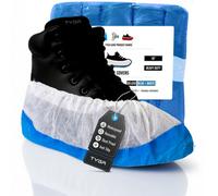 TYGA Store Tyga Heavy Duty Overshoes, Reusable, Long-Lasting Cpe/pp (Blue, White) (Pack Of 40)
