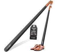TYGA Store Tyga Metal Shoe Horn Extra Long Handled Shoehorn With Leather Handle Strap, 80Cm, Black (Pack Of 1)
