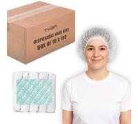 TYGA Store Tyga Mob Caps, Disposable Non Woven Hair Net, Elastic Hair Nets, Premium Hair Covers, White (Pack Of 1,000 (10 X 100))
