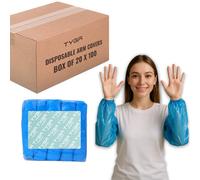 TYGA Store Tyga Oversleeves Arm Covers, Waterproof Arm Protection Sleeves With Elastic Ends, Blue (Pack Of 2,000 (20 X 100))