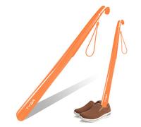 TYGA Store Tyga Shoe Horn Extra Long Handled 23 Inches, 58Cm, Comfortable, Elongated, Orange (Pack Of 1)