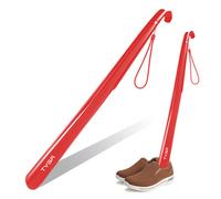 TYGA Store Tyga Shoe Horn Extra Long Handled 23 Inches, 58Cm, Comfortable, Elongated, Red (Pack Of 1)