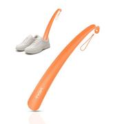 TYGA Store Tyga Shoe Horn, Long Handled, Snap-Proof Flexible Plastic (17In, 43Cm) Orange, Pack Of 1