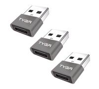 TYGA STORE USB Type C Female to USB Type A Male Adapter 2.0, Sync, Transfer, Charge, Plug & Play (3, Gray)