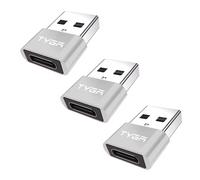 TYGA STORE USB Type C Female to USB Type A Male Adapter 2.0, Sync, Transfer, Charge, Plug & Play (3, Silver)