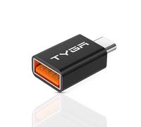 TYGA USB A to USB C Adapter, High-Speed 5Gbps Data Transfer & Fast Charging, Compact, Durable & Reversible USB-A Female to USB-C Male Converter, (Black) (Pack of 1)