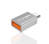 TYGA USB A to USB C Adapter, High-Speed 5Gbps Data Transfer & Fast Charging, Compact, Durable & Reversible USB-A Female to USB-C Male Converter, (Silver) (Pack of 1)