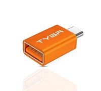 TYGA USB A to USB C Adapter, High-Speed 5Gbps Data Transfer & Fast Charging, Compact, Durable & Reversible USB-A Female to USB-C Male Converter, (Orange) (Pack of 1)