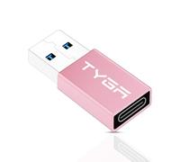 TYGA USB C Female to USB A Male Adapter - 3.0/3.1 Connector - Fast Charging, Converter with High-Speed 5Gbps - Compatible with IOS, Android devices - Data Sync, Transfer, Plug & Play - 1 Rose Gold