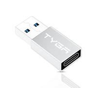 TYGA USB C Female to USB A Male Adapter - 3.0/3.1 Connector - Fast Charging, Converter with High-Speed 5Gbps - Compatible with IOS, Android devices - Data Sync, Transfer, Plug & Play - 1 Silver