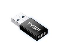 TYGA USB C Female to USB A Male Adapter - 3.0/3.1 Connector - Fast Charging, Converter with High-Speed 5Gbps - Compatible with IOS, Android devices - Data Sync, Transfer, Plug & Play - 1 Black