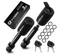 Tyger Auto Solid Trailer Hitch Lock Pin with Locking Key - for 5/8 inch Pin Holes on 2 inch Receivers | Two-Pack Combo | Class III IV V | 19,000 lb Load Rating | TG-HL3U022B | Weatherproof Anti-Theft