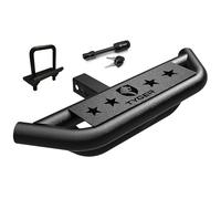 Tyger Auto TG-HS8U81238 Hitch Armor Compatible with Vehicles with 2" Hitch Receiver | Textured Black | Hitch Step | Rear Bumper Guard Protector | with Pin Lock and Stabilizer