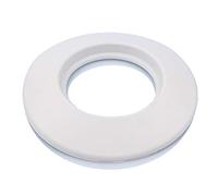 TYGERIX® DN 60 mm / 6 cm / 2 3/8" (2.375 inch) White Rubber Wall Cover Rosette | Universal and Flexible | Temperature Resistant | Hole Cover | Flue Collar | for Boiler Stove and Pipes