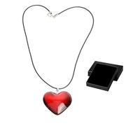 TYGFRT 1 Love Pendant, 1 Gift Box, Heart-Shaped Crystal Pendant, Red Resin Love Necklace, Heart-Shaped Necklace