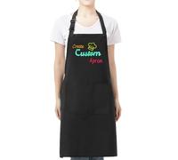 TYGFRT 1-Piece Black Apron, Waterproof, Adjustable, Halter Neck, Kitchen/Cooking Apron, Unisex-Adults