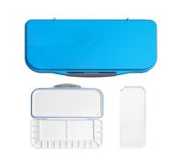 TYGFRT 1 Piece Blue Palette Box, Paint Palette, Watercolor Palette, Mixing Palette, Multi-compartment Palette, Palette with Lid, Portable Palette, Plastic Palette