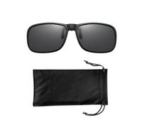 TYGFRT 1 Piece Clip-On Sunglasses and 1 Piece Storage Bag, Eyewear Accessories, Rimless Sunglasses, Sunglasses Clip, Polarized Eye Clip, Suitable for Men, Women (Black)