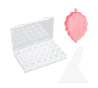 TYGFRT 1 Piece Diamond Painting Storage Box, 28 Compartments, Transparent PP, 17*11cm