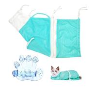 TYGFRT 1 Piece Of Cat Bath Bag, 1 Piece Of Massage Brush, Cat Bath Kit, Cat Shower Bag, Pet Mesh Shower Bag, Pet Supplies